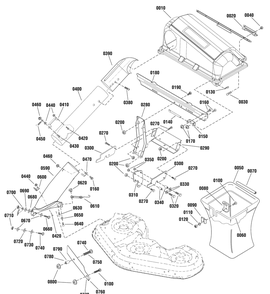 Triple Catcher Assembly 46" And 52" Diagram and Parts List for 1695710  Briggs and Stratton Lawn Tractor Accessories